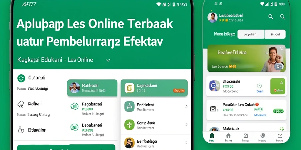 Tampilan antarmuka pengguna API77 yang menarik untuk Les Online.