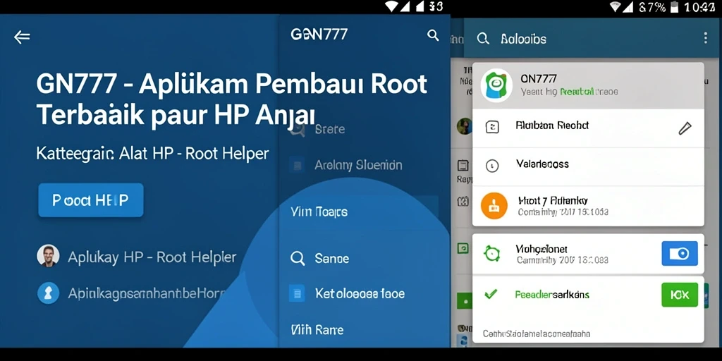 Antarmuka GN777 yang intuitif dan fungsional sebagai Root Helper.