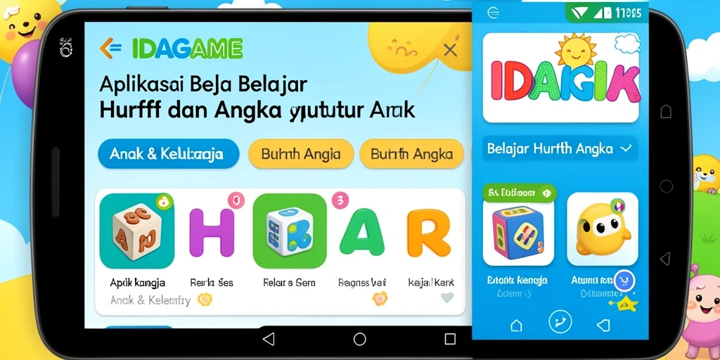 Antarmuka IDAGAME yang edukatif dan ramah anak.
