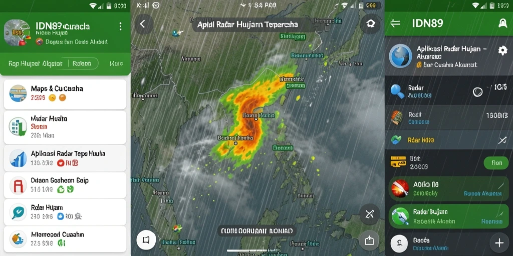 Antarmuka IDN89 menunjukkan pemantauan hujan akurat dan terkini.
